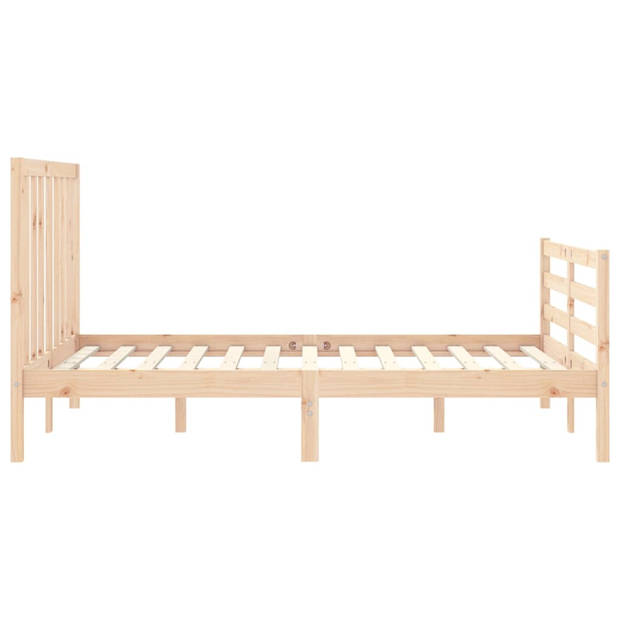 vidaXL Bedframe met hoofdbord massief hout