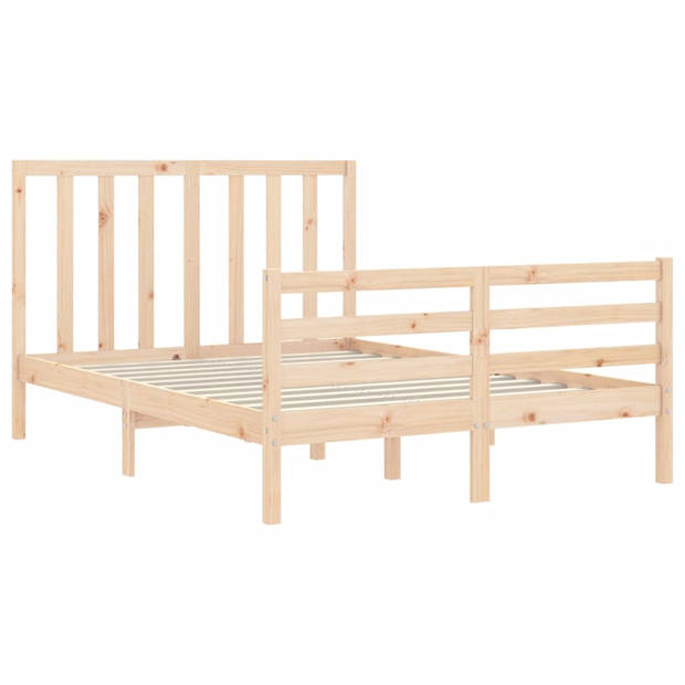 vidaXL Bedframe met hoofdbord massief hout