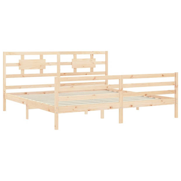 vidaXL Bedframe met hoofdbord massief hout 200x200 cm