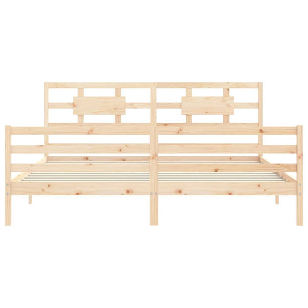 vidaXL Bedframe met hoofdbord massief hout 200x200 cm