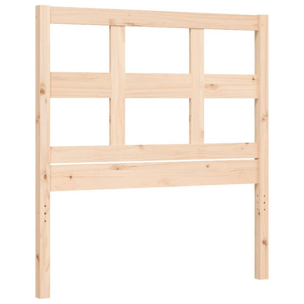 vidaXL Bedframe met hoofdbord massief hout 90x200 cm