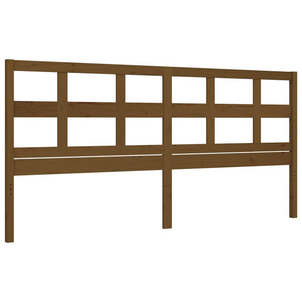 vidaXL Bedframe met hoofdbord massief hout honingbruin 200x200 cm