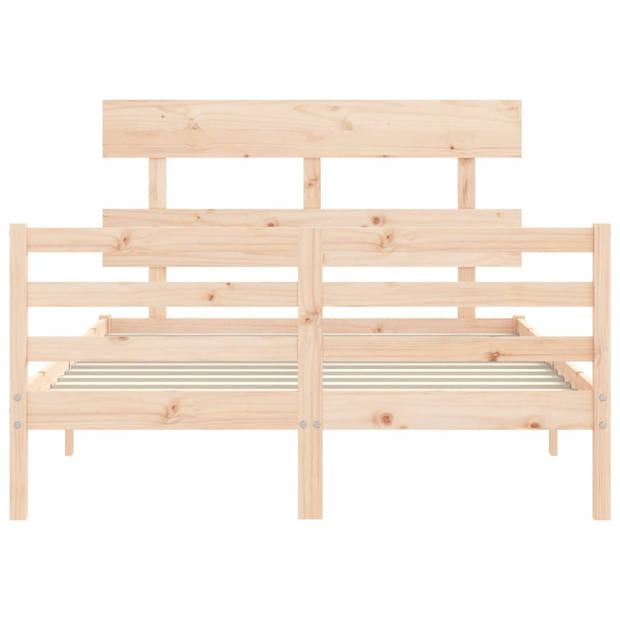 vidaXL Bedframe met hoofdbord massief hout