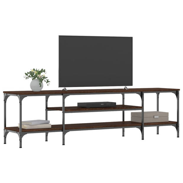 vidaXL Tv-meubel 161x35x45 cm bewerkt hout en ijzer bruin eikenkleur