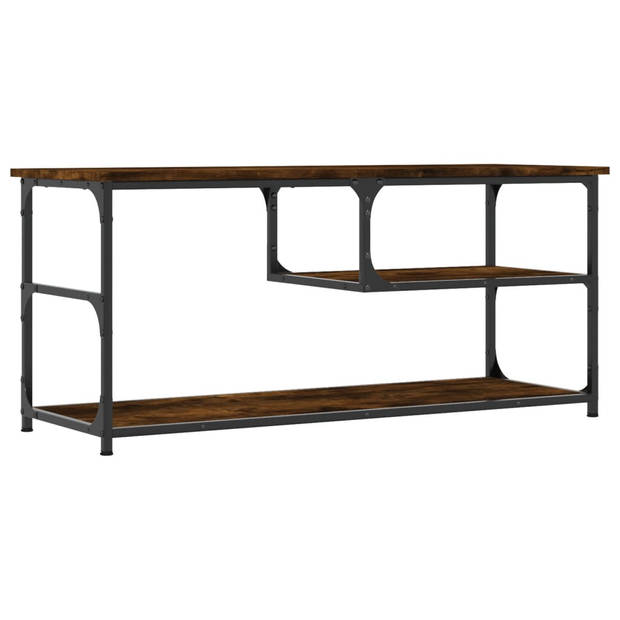 The Living Store Industriële TV-kast - 103 x 38 x 46.5 cm - Gerookt Eiken