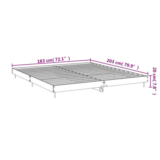 vidaXL Bedframe bewerkt hout zwart 180x200 cm