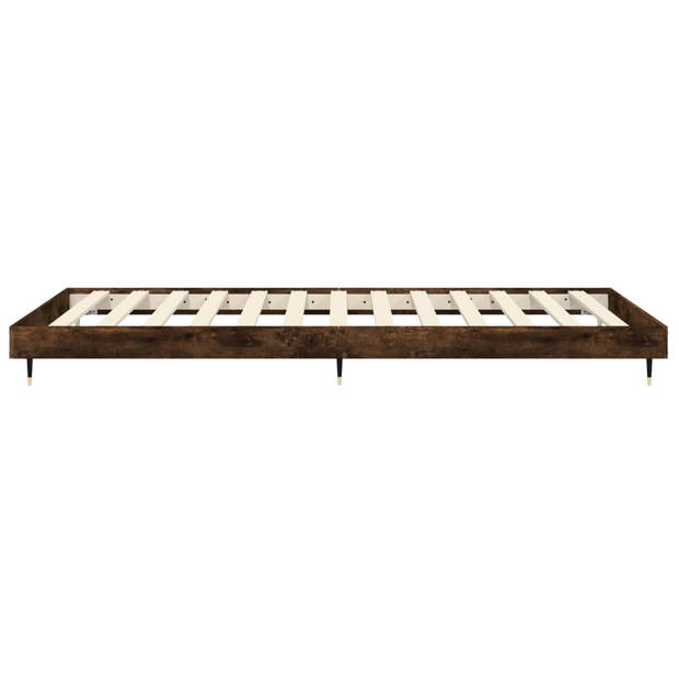 vidaXL Bedframe bewerkt hout gerookt eikenkleurig 75x190 cm