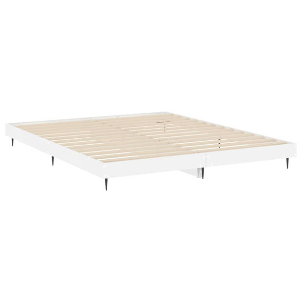 vidaXL Bedframe bewerkt hout hoogglans wit 200x200 cm