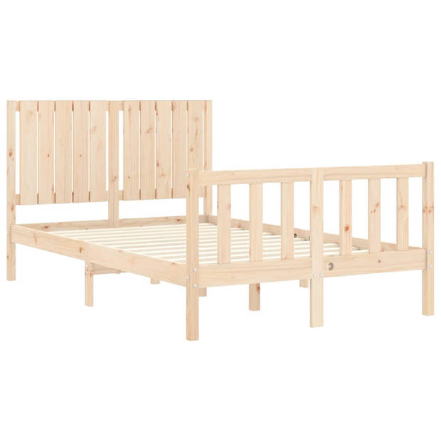 vidaXL Bedframe met hoofdbord massief hout 120x200 cm