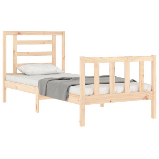 vidaXL Bedframe met hoofdbord massief hout