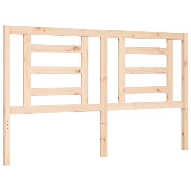 vidaXL Bedframe met hoofdbord massief hout 160x200 cm