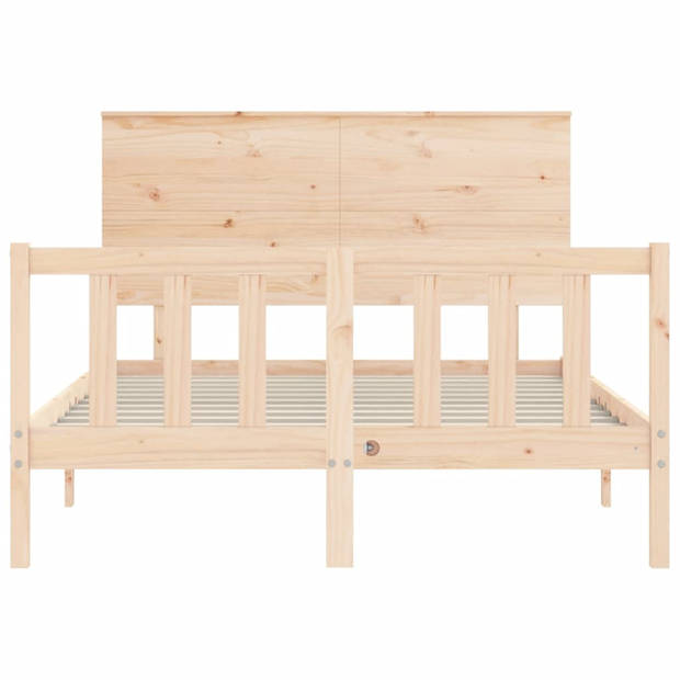 vidaXL Bedframe met hoofdbord massief hout