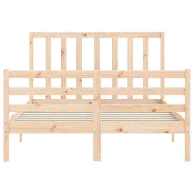 vidaXL Bedframe met hoofdbord massief hout 120x200 cm