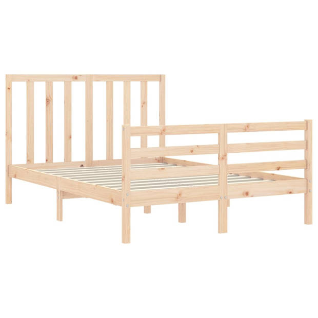 vidaXL Bedframe met hoofdbord massief hout 120x200 cm