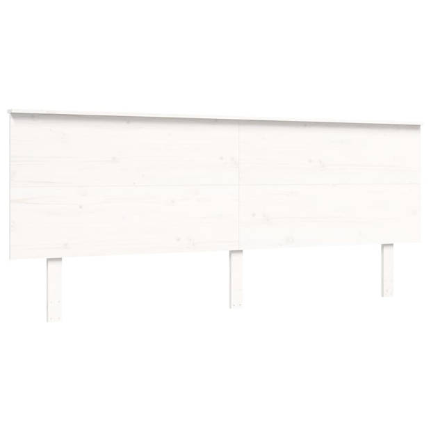 vidaXL Bedframe met hoofdbord massief hout wit