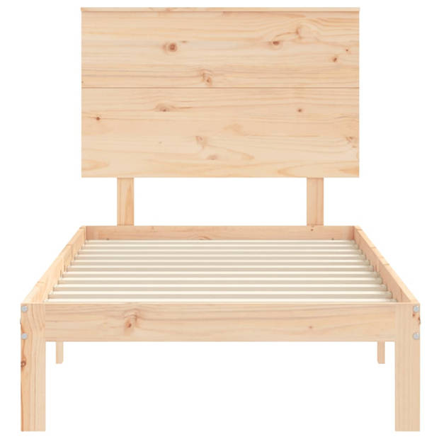 vidaXL Bedframe met hoofdbord massief hout