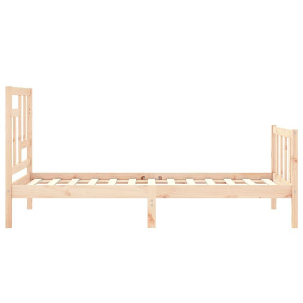 vidaXL Bedframe met hoofdbord massief hout