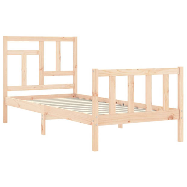 vidaXL Bedframe met hoofdbord massief hout