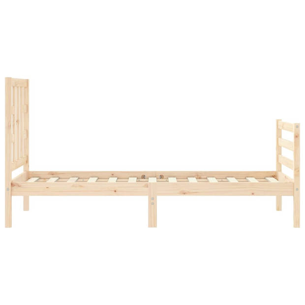 vidaXL Bedframe met hoofdbord massief hout