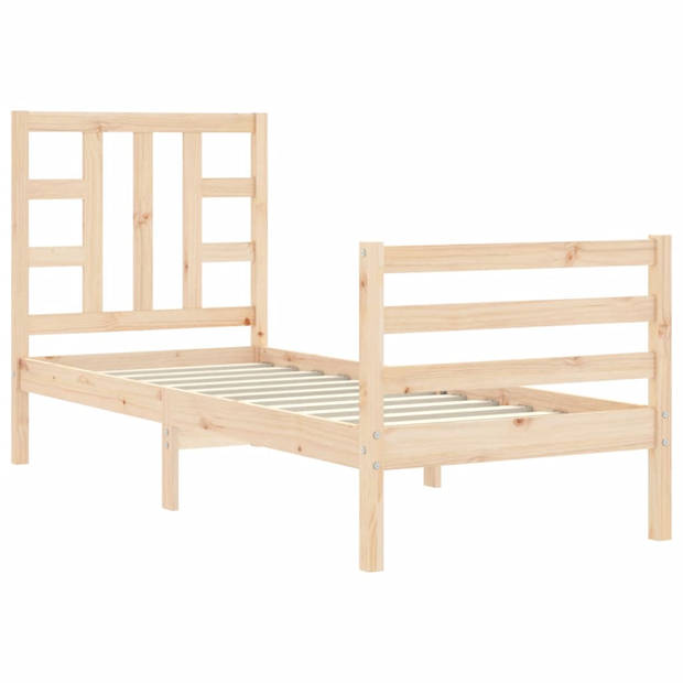 vidaXL Bedframe met hoofdbord massief hout