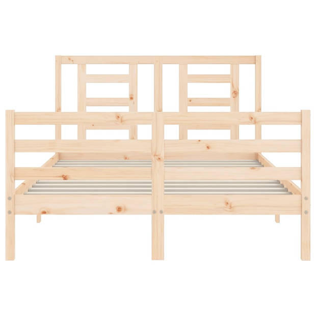 vidaXL Bedframe met hoofdbord massief hout