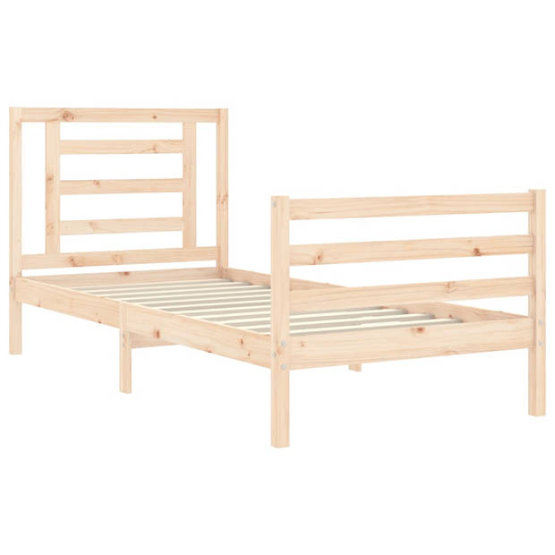 vidaXL Bedframe met hoofdbord massief hout