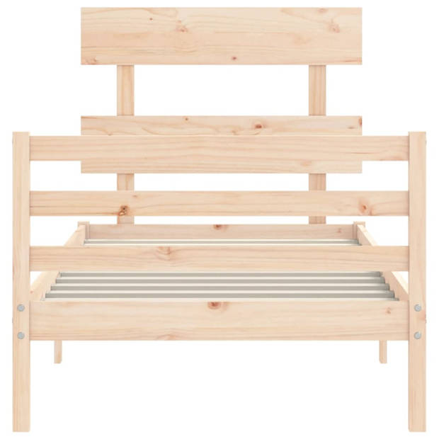 vidaXL Bedframe met hoofdbord massief hout