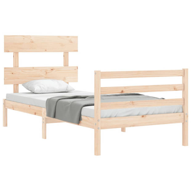 vidaXL Bedframe met hoofdbord massief hout