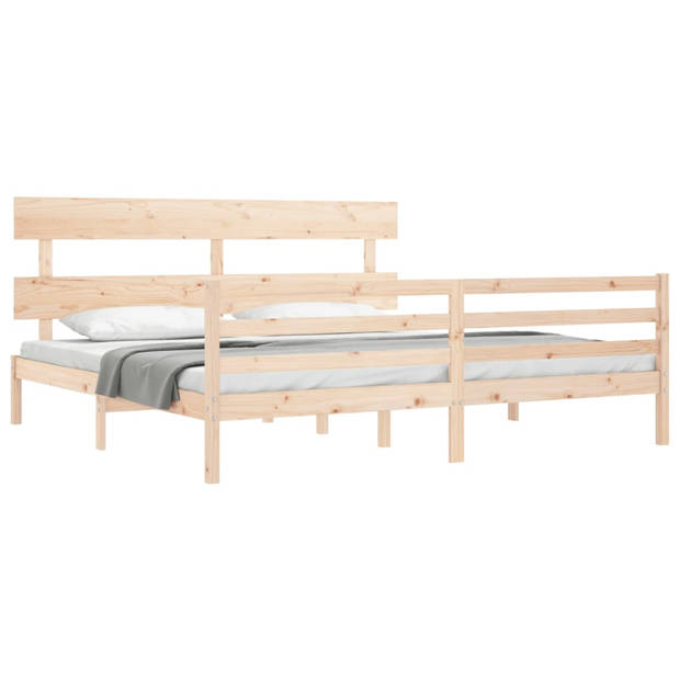 vidaXL Bedframe met hoofdbord massief hout