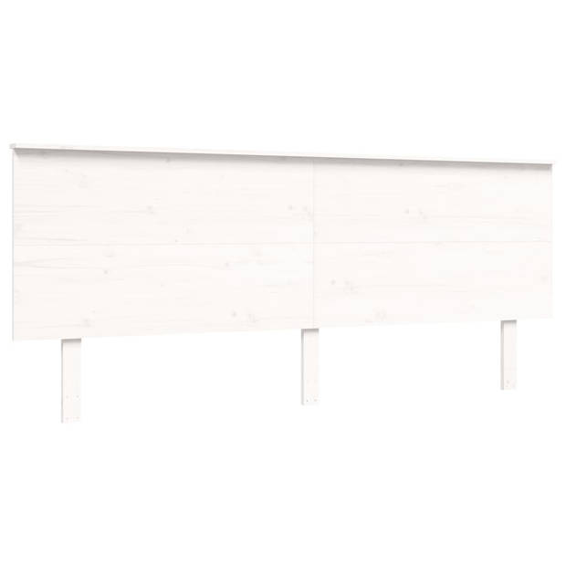 vidaXL Bedframe met hoofdbord massief hout wit 200x200 cm