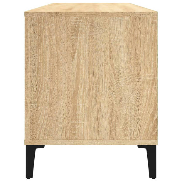 vidaXL Platenkast 100x38x48 cm bewerkt hout sonoma eikenkleurig