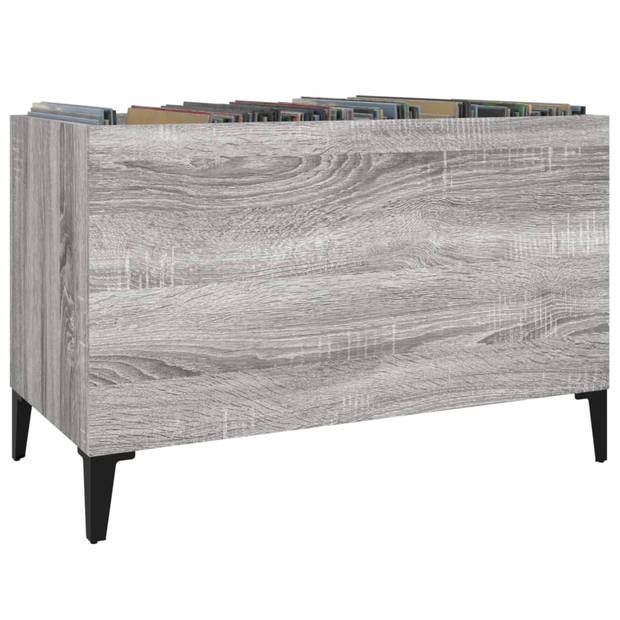 vidaXL Platenkast 74,5x38x48 cm bewerkt hout grijs sonoma eikenkleurig