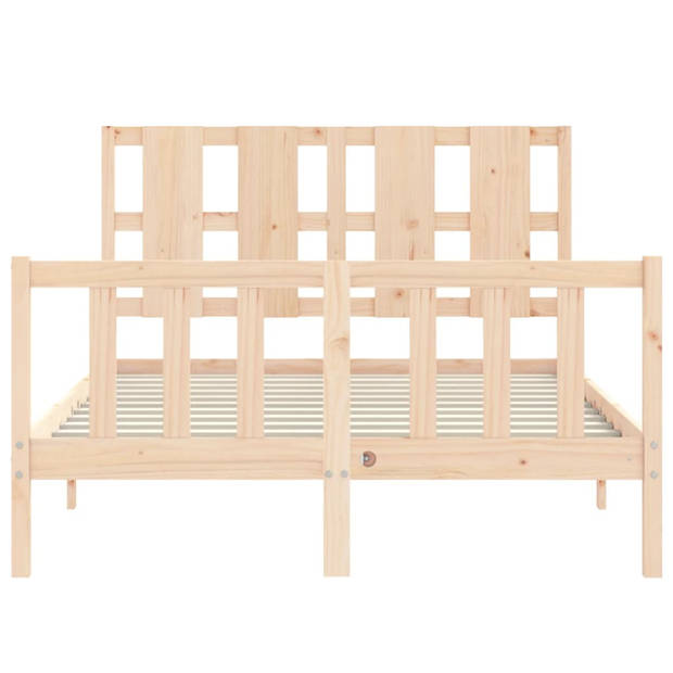 vidaXL Bedframe met hoofdbord massief hout 140x190 cm