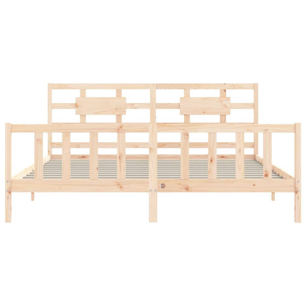 vidaXL Bedframe met hoofdbord massief hout 200x200 cm