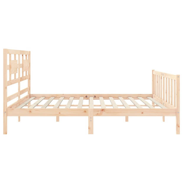 vidaXL Bedframe met hoofdbord massief hout 200x200 cm