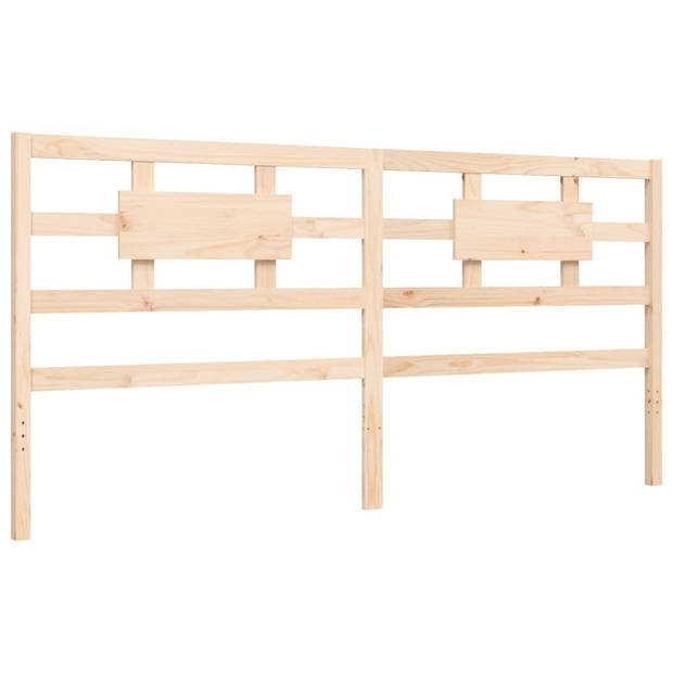 vidaXL Bedframe met hoofdbord massief hout 200x200 cm