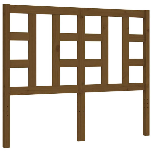 vidaXL Bedframe met hoofdbord massief hout honingbruin