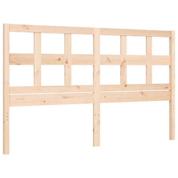 vidaXL Bedframe met hoofdbord massief hout 160x200 cm