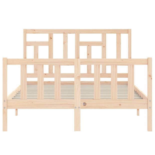 vidaXL Bedframe met hoofdbord massief hout