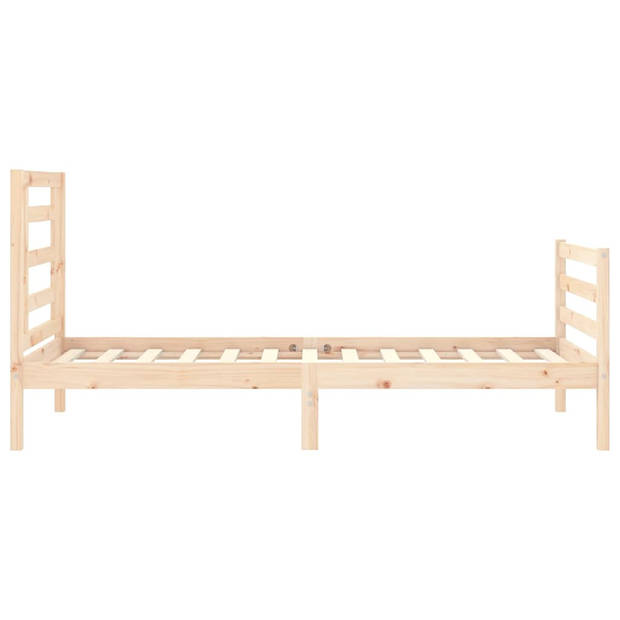 vidaXL Bedframe met hoofdbord massief hout