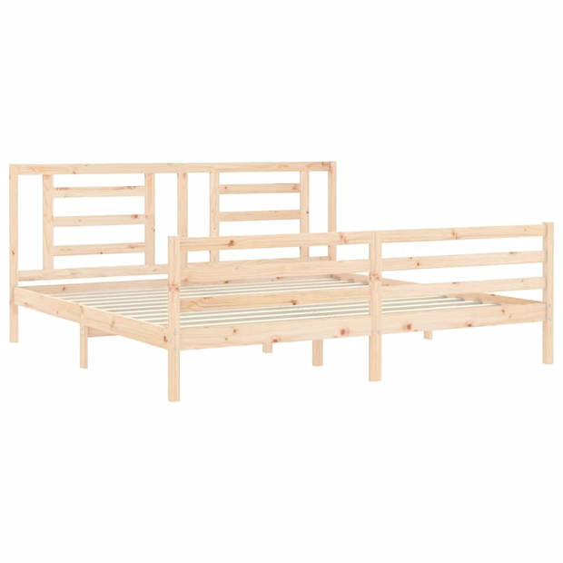 vidaXL Bedframe met hoofdbord massief hout