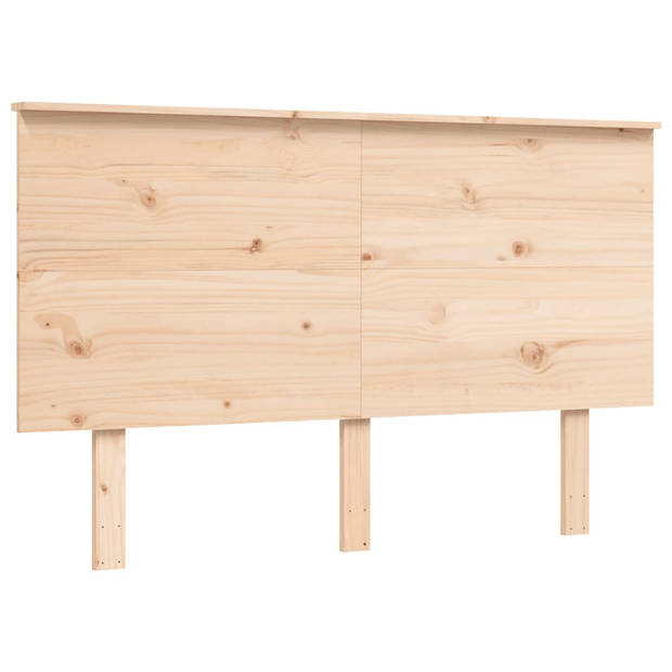 vidaXL Bedframe met hoofdbord massief hout