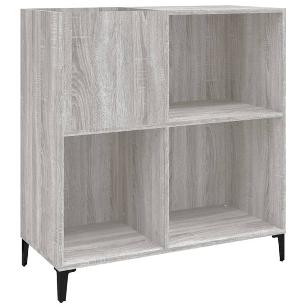 vidaXL Platenkast 84,5x38x89 cm bewerkt hout grijs sonoma eikenkleurig