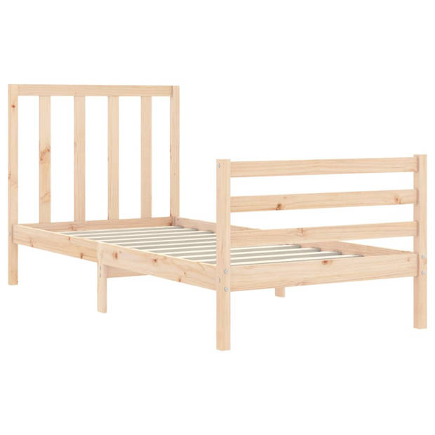 vidaXL Bedframe met hoofdbord massief hout