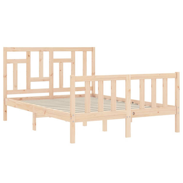 vidaXL Bedframe met hoofdbord massief hout