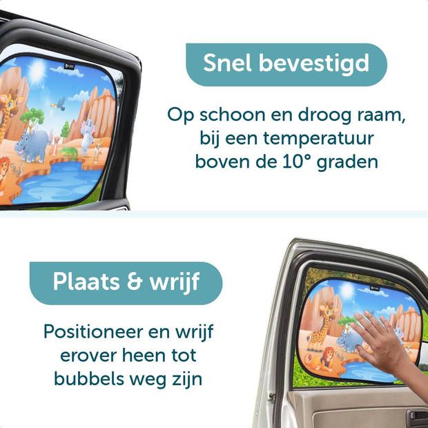 ForDig Zonnescherm Auto Waterpoel (2 Stuks) - Extra Donker - Zonwering UV Protectie voor Auto Zijruit – Zonwering Auto –