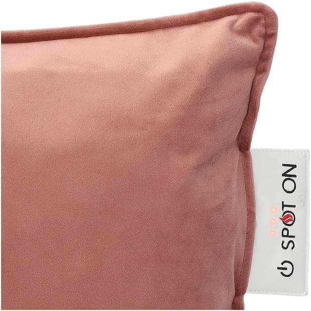 Spot On draadloos warmtekussen fluweel roze 40 x 40 cm - oplaadbaar en 3 warmtestanden