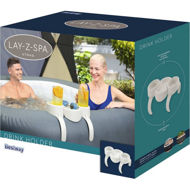 Bestway Lay-Z-Spa Bekerhouder - 2 x 500ML - Voor de meeste Lay-Z-Spa Modellen - Kunststof - Wit
