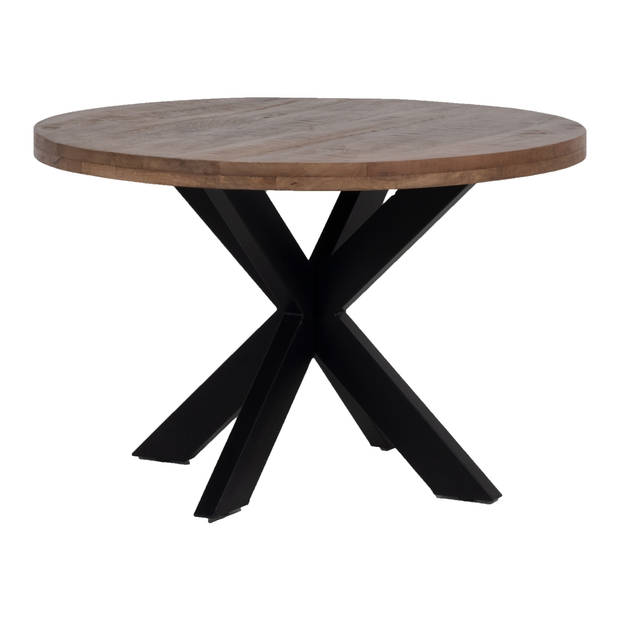 Giga Meubel - Eettafel Rond - 100cm - Mangohout - Eettafel Barn