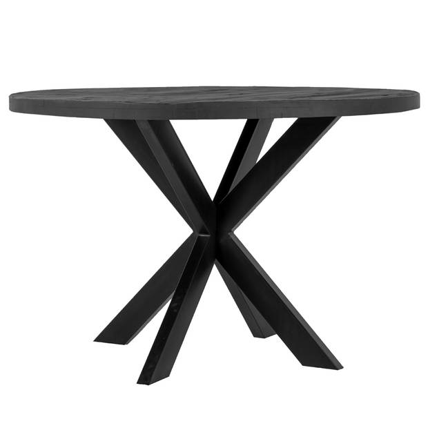 Giga Meubel - Eettafel Rond - Zwart - Ø130cm - Eettafel Eljero